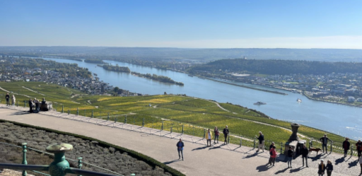 Foto: Der Rhein fotografiert vom Niederwaldenkmal bei Rüdesheim